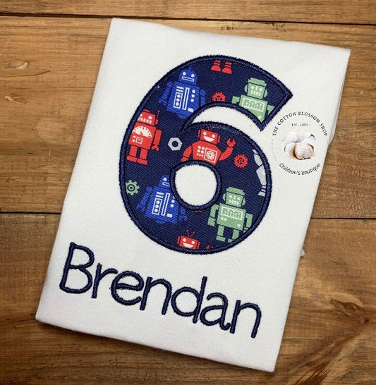Boys robot birthday shirt, robot birthday shirt, birthday robot shirt, robot birthday shirt