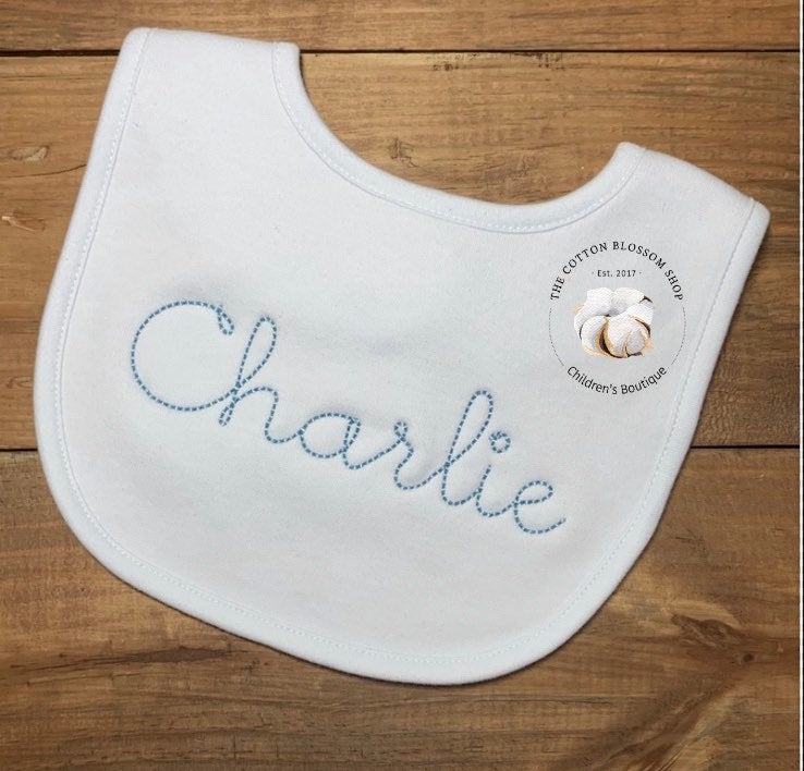 Baby boys coming home outfit- boys monogrammed baby shower gift - boys personalized name gown- monogrammed baby gown, baby bib
