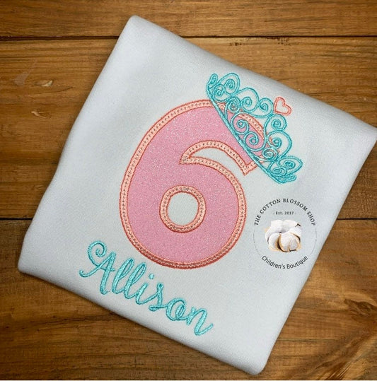 6th birthday princess shirt, princess shirt, princess birthday outfit, princess party shirt, sixth birthday princess shirt