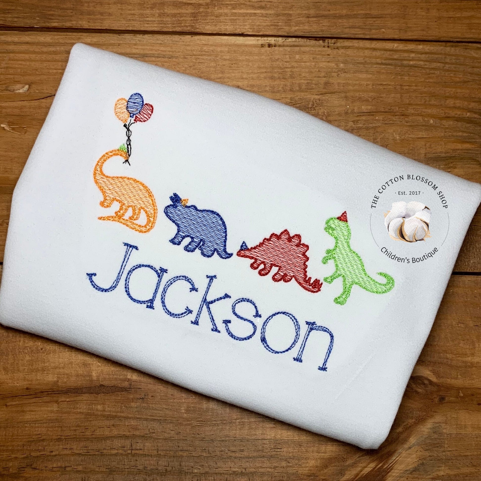 Boys Dinosaur Birthday shirt,  personalized embroidered Shirt