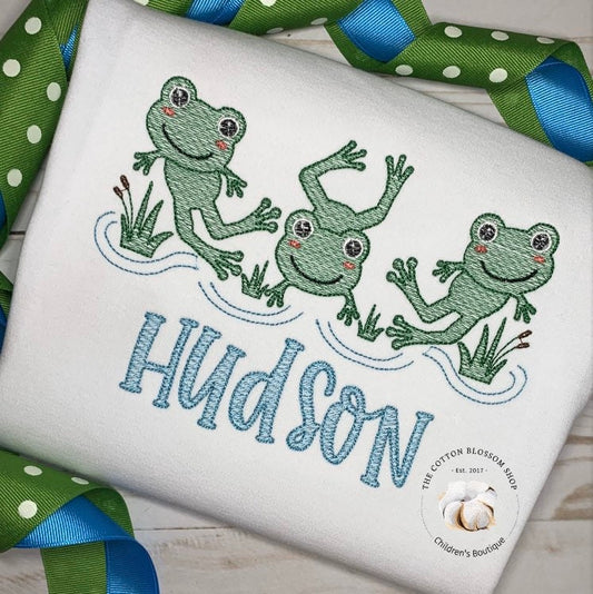 boys frogs personalized shirt, boys Rainy Day Shirt