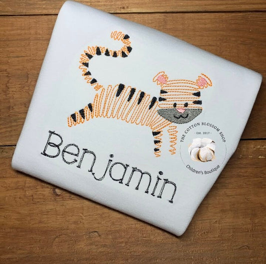 Boy's or Girl's Sketch Zoo Shirt - tiger Shirt
