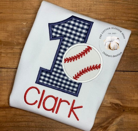 Boys First Birthday Shirt, Boys Baseball birthday shirt, 1st birthday baseball shirt