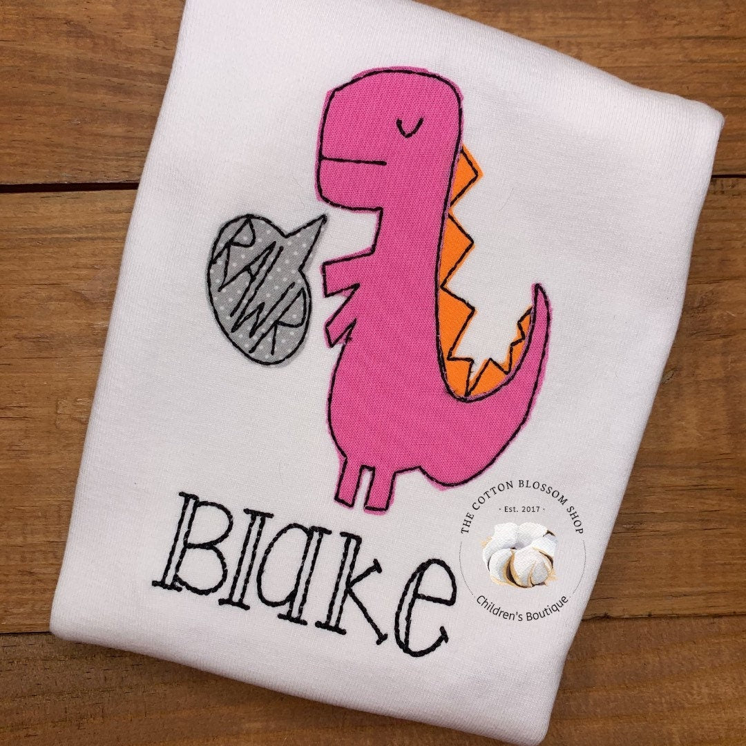 Girl’s Dinosaur applique Shirt