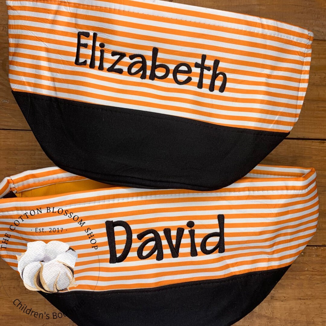 Trick or treat bag, monogrammed Halloween Bucket, Halloween Candy tote bag, Halloween bag, monogrammed halloween bag, personalized