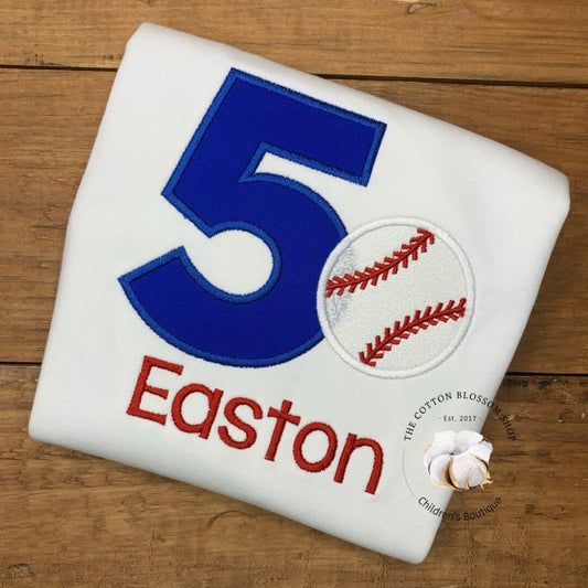 Boys Baseball Birthday Shirt, Boys Baseball birthday shirt, 5th birthday baseball shirt