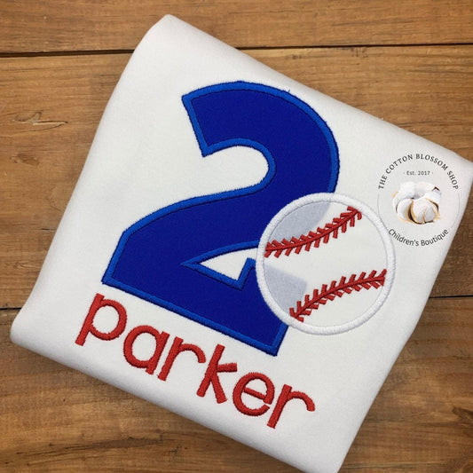 Boys First Birthday Shirt, Boys Baseball birthday shirt, 2nd birthday baseball shirt