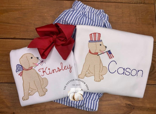 Brother and sister matching 4th of July shirts, sibling shirt set, matching patriotic appliqué shirts, brother sister matching 4th of july