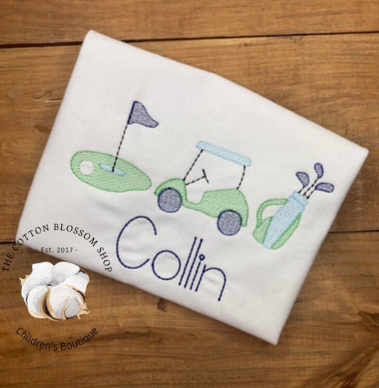 boys golf personalized shirt