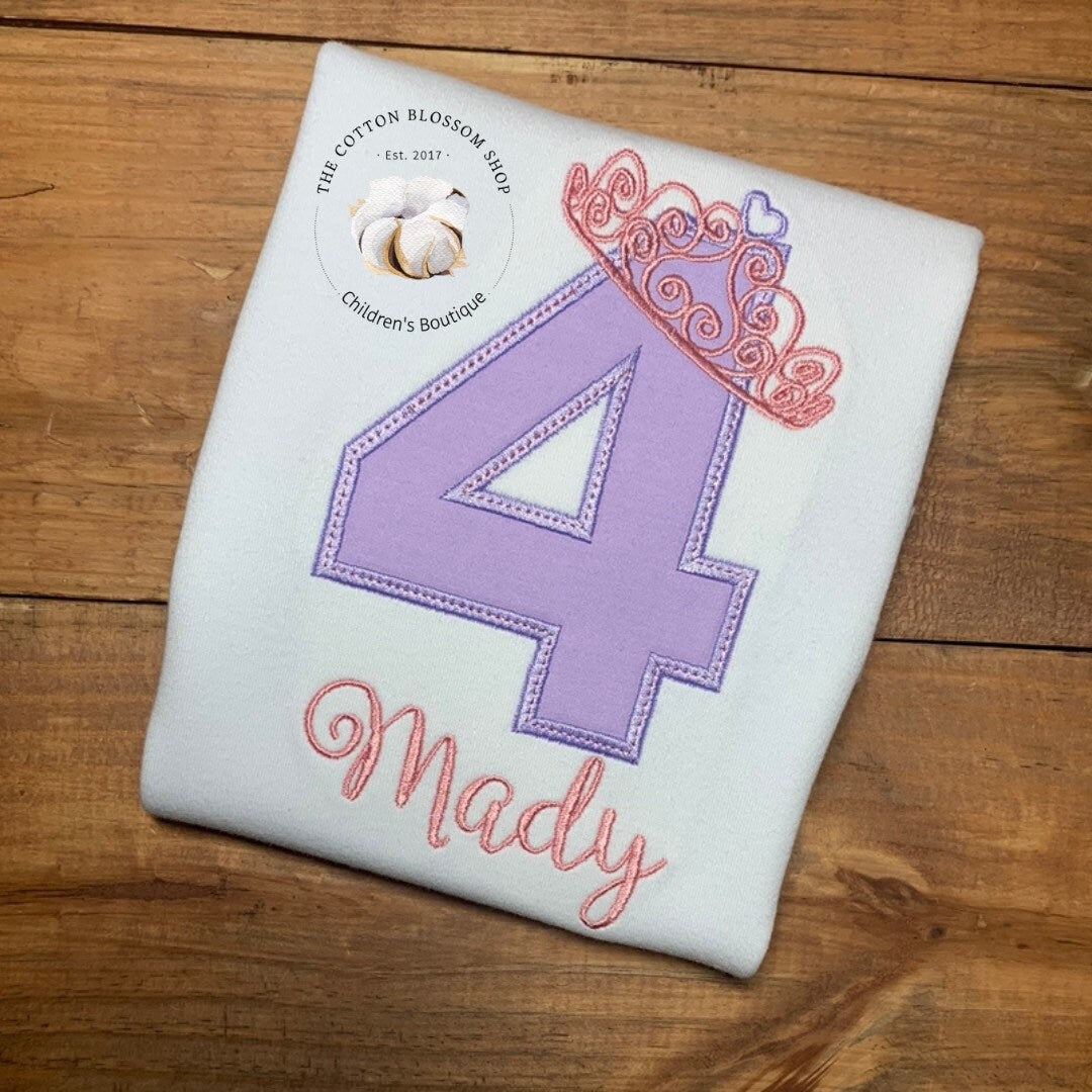 4th birthday princess shirt, princess shirt, princess birthday outfit, princess party shirt, fourth birthday princess shirt, pink and purple