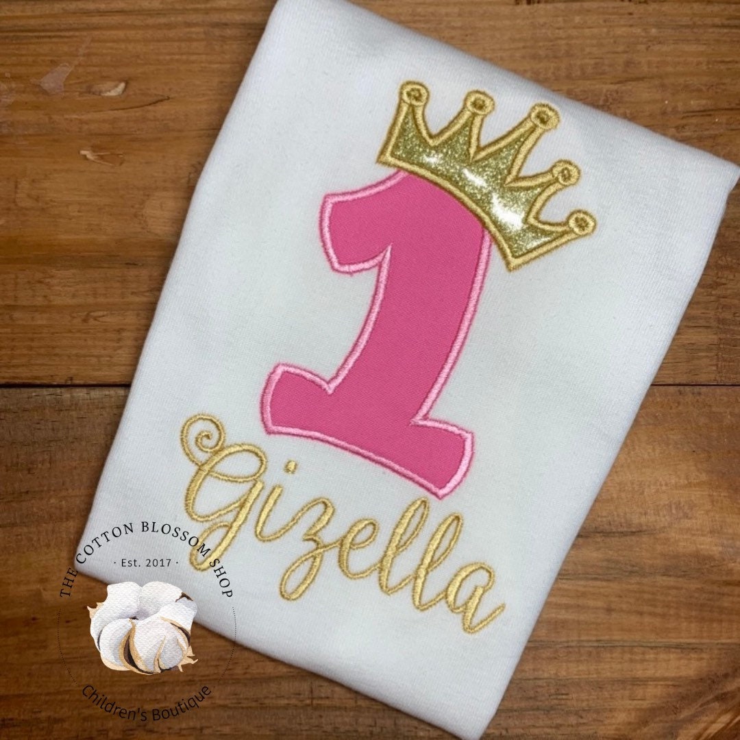 1st birthday Princess shirt glitter crown, princess shirt, princess glitter crown birthday outfit, first birthday princess outfit