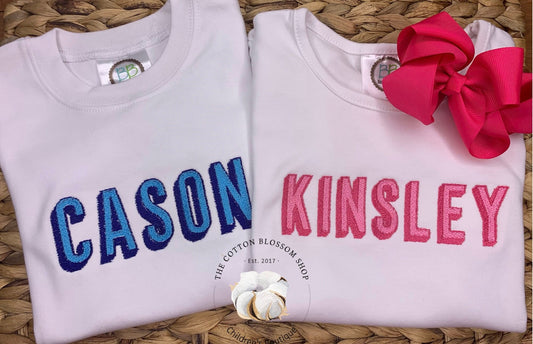 Brother and sister matching Back to School shirt set, sibling shirt set, monogrammed name shirts, matching first day of school shirt