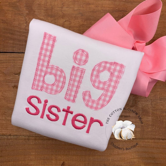 Big sister shirt, big sister pregnancy announcement shirt, big sister embroidered shirt