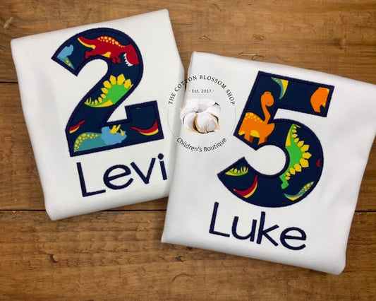 Dinosaur birthday shirt, dinosaur shirt, dinosaur applique birthday shirt, dinosaur shirt, dinosaur birthday party shirt, dinos