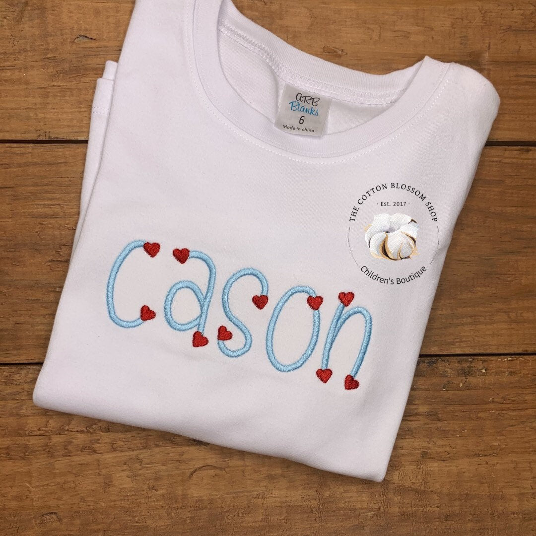 Big Valentines personalized shirt, boys Valentine's Day shirt, boys monogrammed Valentines shirt