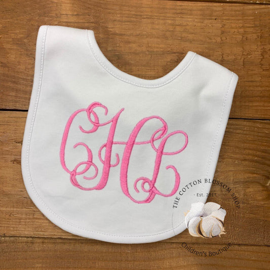 Baby girls bib, newborn coming home bib, newborn bib, boutique baby monogrammed name bib