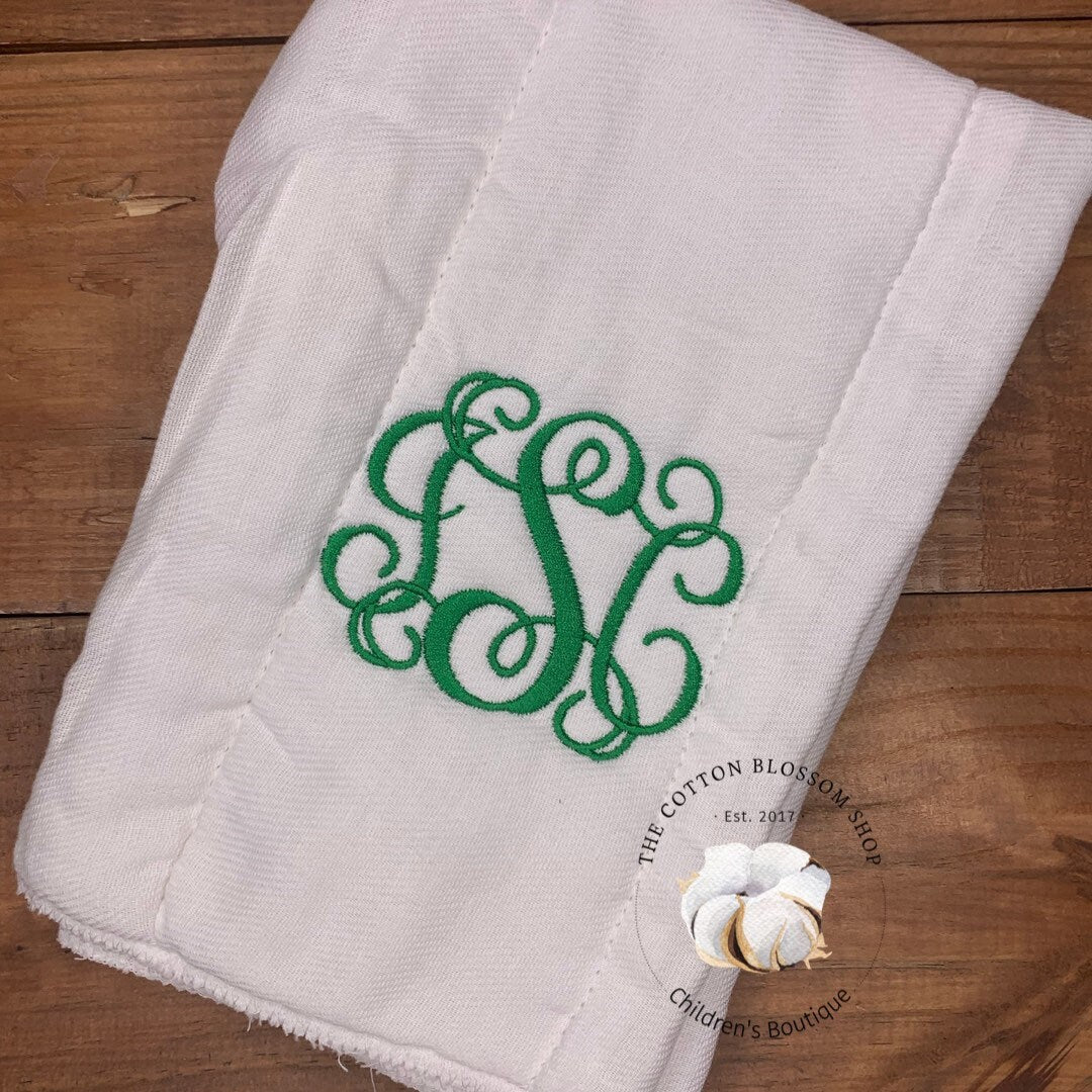 monogrammed burp cloth, baby shower gift, monogrammed baby shower gift, personalized burp cloth, embrodiered burp cloth