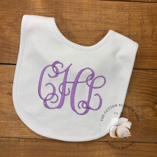 Baby girls bib, newborn coming home bib, newborn bib, boutique baby monogrammed name bib