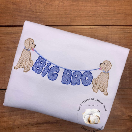 Big Brother shirt, big brother pregnancy announcement shirt, big brother embroidered shirt, dog shirt