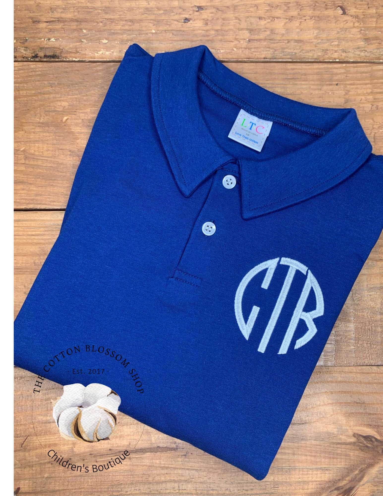 Boys monogrammed polo shirt