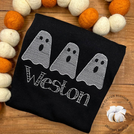 Boys halloween shirt, halloween applique shirt, ghost shirt, boys monogrammed pumpkin shirt, monster shirt, ghost shirt